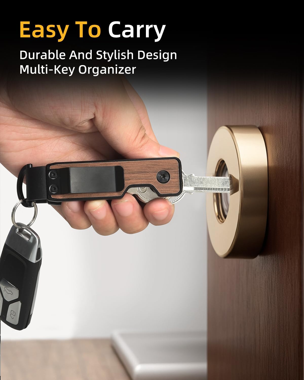 Keychain Key Holder Keychain Tile For Men/Women Key Finder Ring/Organizer for Car Keys Keyring Accessories 2-5 Keys