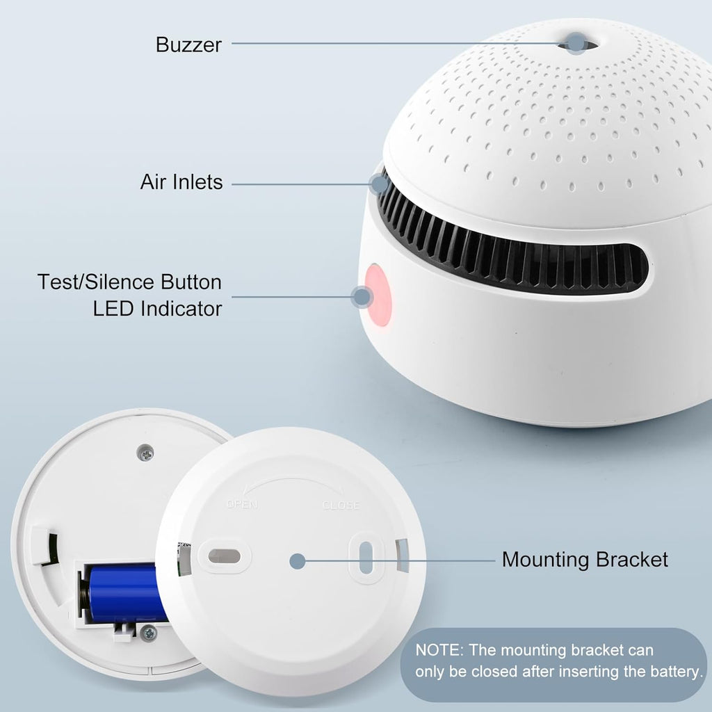 1-Pack Smart Smoke Detector,Wi-Fi Smoke Detector with Smart Life App Notifications,10-Year Replaceable Battery,Mini Fire Alarm Battery Powered for Home, RV
