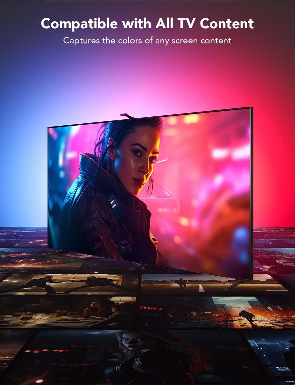 Govee Envisual TV LED Backlight T2 with Dual Cameras, 21ft RGBIC Wi-Fi LED Strip Lights for 98-100 inch TVs, Double Strip Light Beads, for Home Decorations, Smart App Control, Music Sync