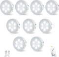 Puck Lights with Remote Control, Under Cabinet Lighting with Magnetic and Cordless, 1200mAh Rechargeable Closet Lights Stick On Lights for Under Cabinet,Hallway, Stairway,Closet (Cool White,9pcs)