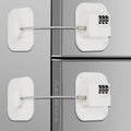 Refrigerator Lock, Heavy Duty Fridge Lock, Combination Lock for Fridge, Cabinets, Window, Drawers and Child Safety Cabinet Locks, No Drilling, Easy Install, No Keys Needed, 2 Pack, White