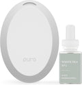 Pura Mini Smart Fragrance Diffuser for Small Spaces Adjustable Smart Home Device with LED Light & Automatic Vial Detection - Includes 1 Scent Refill; White Tea no.1