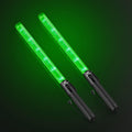 RoadHero 2 Pack 21 Inch Traffic Wands, Green Led Traffic Control Baton, Night Safety Light Wand with 2 Flashing Modes, Air Marshaling Signal Wand with Side Clip for Airport, Parking, Car Directing