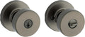 Kwikset Pismo Keyed Entry Door Handle with Lock and Key, Round Secure Keyed Reversible Lever Exterior, Door Lock, Front Entrance and Bedrooms, Gunmetal, Pick Resistant Smartkey Rekey Security