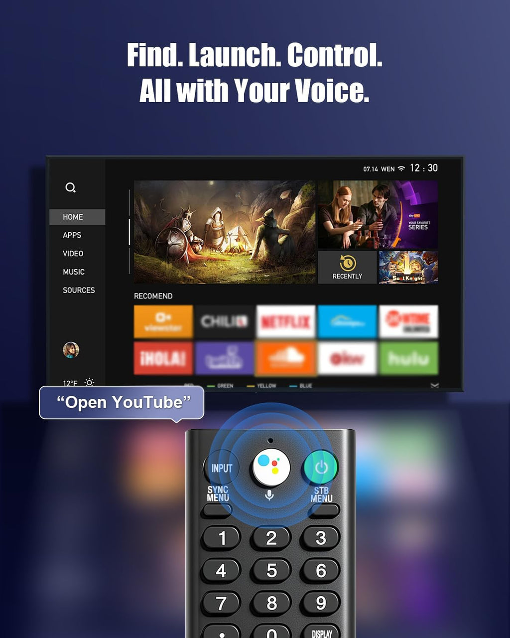 Universal Voice Replacement Remote Control for Sony Bravia TVs, Compatible with All Sony 4K UHD LED LCD HD Smart TVs, 2-Year Warranty