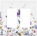 Decorative Outlet Covers Purple Floral Lilac Watercolor Flower Leaves Butterfly Wildflower 2 Gang Double GFCI Rocker Electrical Wall Panels Light Switch Cover Plate for Bedroom Home Decor