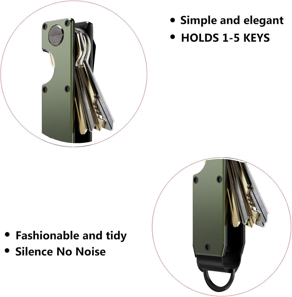 Key Organizer Compact Key Holder Metal Key Chain Minimalist key case key holder for keychain Secures 1-5 Keys