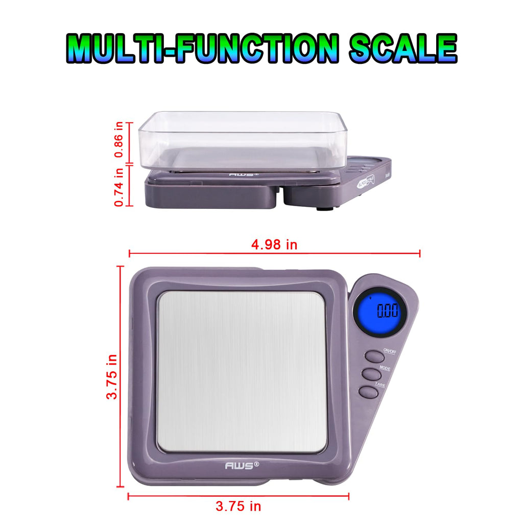 American Weigh Scales 200g x 0.01g Digital Pocket Gram Scale-Blade Series | Precision Mini Scale 0.01g Accuracy, Pocket Scale for Kitchen, Gold, Gems & Coin Scale, Smart Digital & Compact Scale