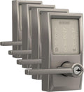 Schlage FE789WBCEN619LAT Encode Century WiFi Latitude Lever Smart Keyless Entry Touchscreen Door Lock, Satin Nickel (Pack of 4)