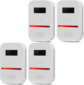 4PCS 2-in-1 Carbon Monoxide and Combustible Gas Detectors Combination, Plug in Co Leak Detector LNG LPG Monitor for Home Travel RV Essentials, Sound Alarm Over 85dB, 50-Feet Detection Range