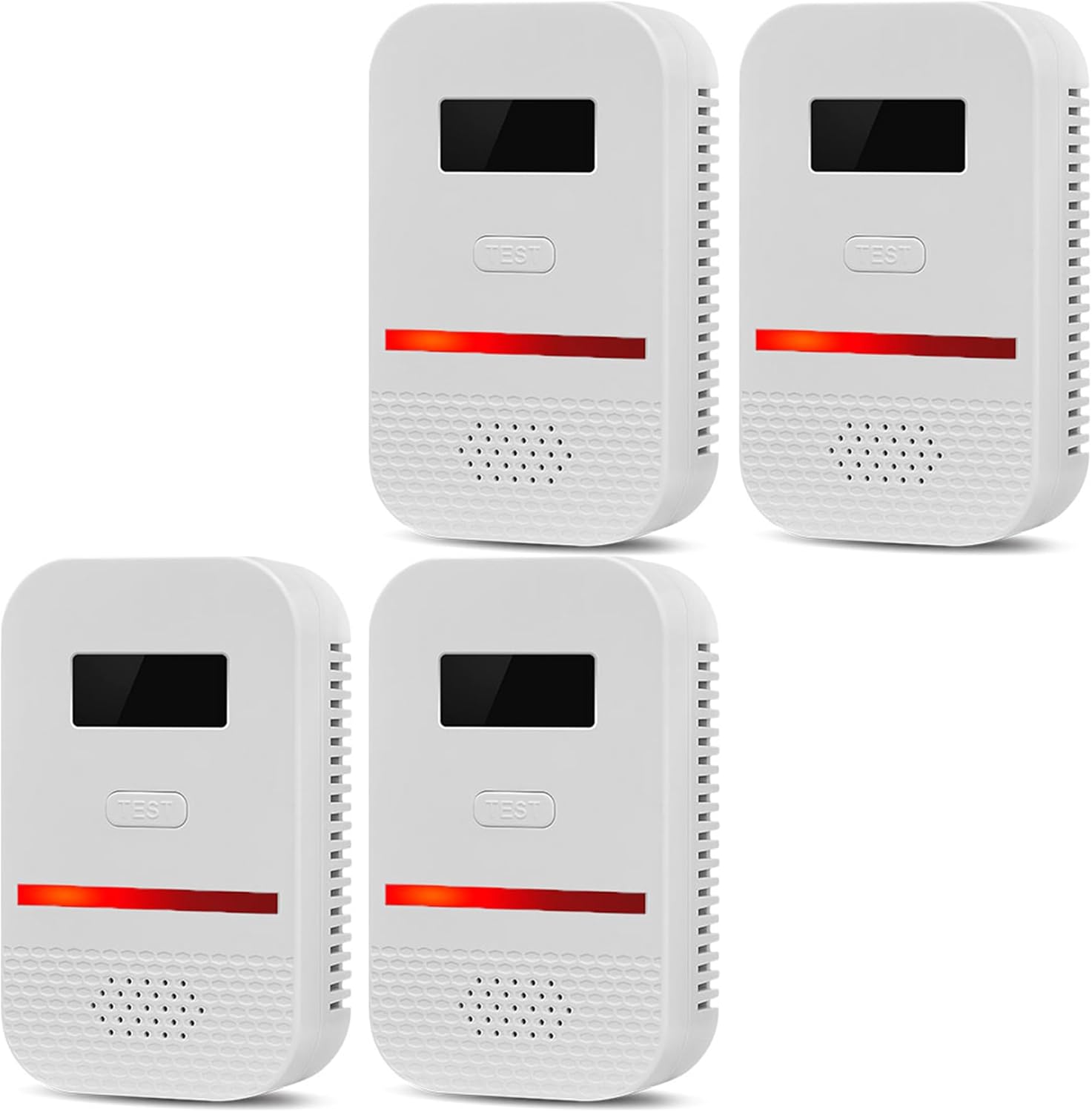 4PCS 2-in-1 Carbon Monoxide and Combustible Gas Detectors Combination, Plug in Co Leak Detector LNG LPG Monitor for Home Travel RV Essentials, Sound Alarm Over 85dB, 50-Feet Detection Range