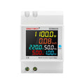 6IN1 Single Phase Energy Meter Din Rail Electricity Usage Monitor AC 40-300V 100A Voltmeter Ammeter Watt Kwh Frequency Power Meter Built-in CT 110V