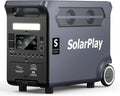 SolarPlay Q3600 Portable Power Station, 3600W AC Output(Surge 5500W) 3840Wh LiFePO4 Battery Solar Powered Generator, Essential Home Backup for Home Use, Power Outages, RV, Camping, Outdoor Adventures