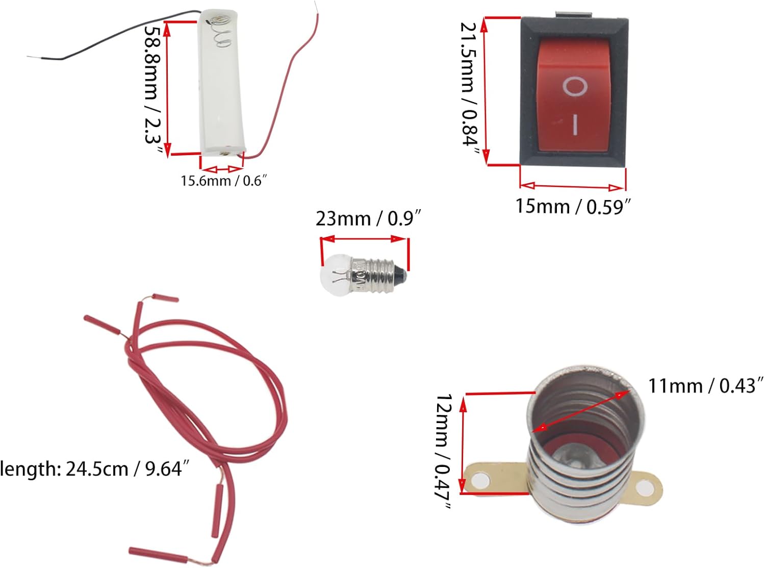 1set Electrical Circuit Experiment Kit White DIY Physics Electric Circuit Learning Starter Kit for Home School Educational Kit (Bulb Rated Voltage: 1.5V)