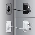 Refrigerator Lock 2 Packs, Baby Proofing Fridge Locks with Silicone Wire Protection & Key - Easy Install Surface-Friendly for Freezer & Refrigerator, Black & White
