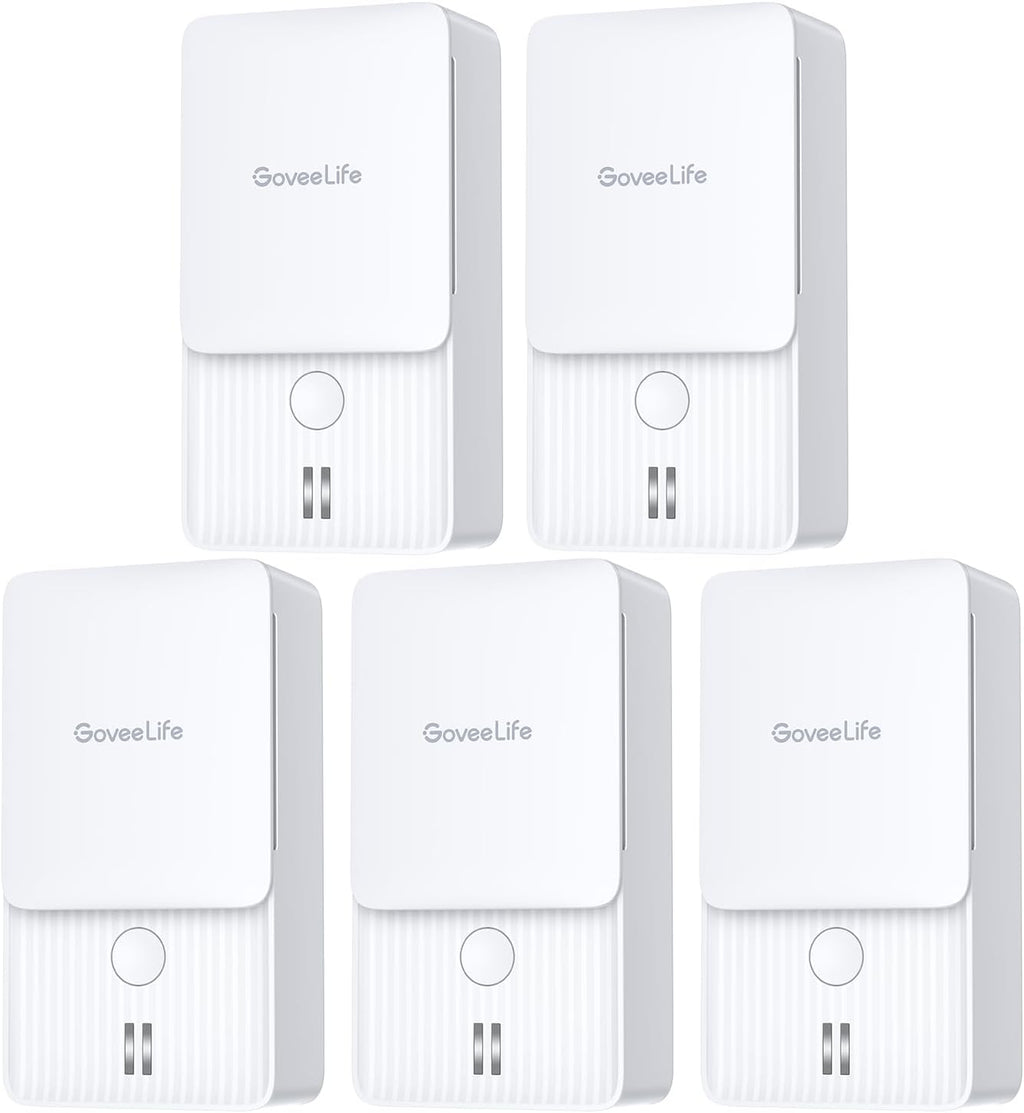 GoveeLife Water Leak Detectors 5 Pack, 100dB Adjustable Audio Alarm and Leak and Drip Alerts, Detector for Home, Bedrooms, Basement, Warehouse, Cabin/RV
