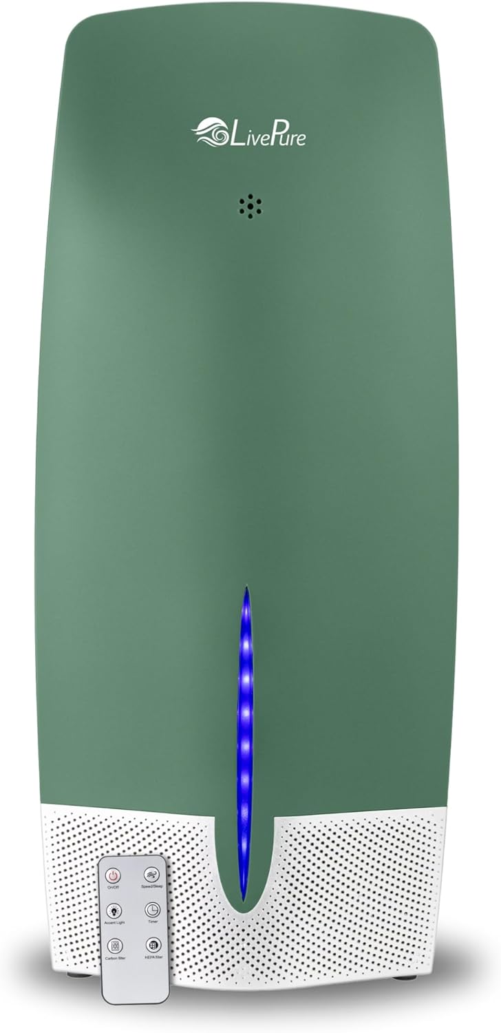 LivePure Air Purifier w/Granular Carbon Insert, LP470THP-OVG, Olive Green