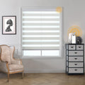 Motorized Blinds with Remote, Cordless Automatic Zebra Shades, Smart Blind for Windows, White, 32 x 72