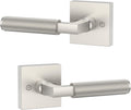 Asidrama 2 Pack Brushed Satin Nickel Dummy Door Handles, Non-Turning Decorative Door Lever with Door Knobs for Closet, French Double Doors, Pantry & Interior Push/Pull Use 09