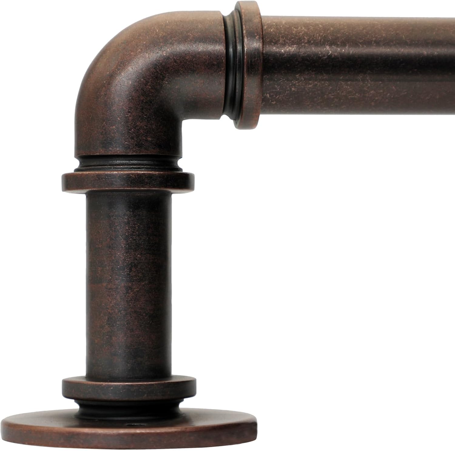 Bronze Curtain Rods 18 to 45 Inch, Industrial Curtain Rods,Adjustable Length,1 in Diameter Pipe,Wall or Ceiling Mounted,for Bedroom and Living Room(Antique Red Bronze 18” to 45”)