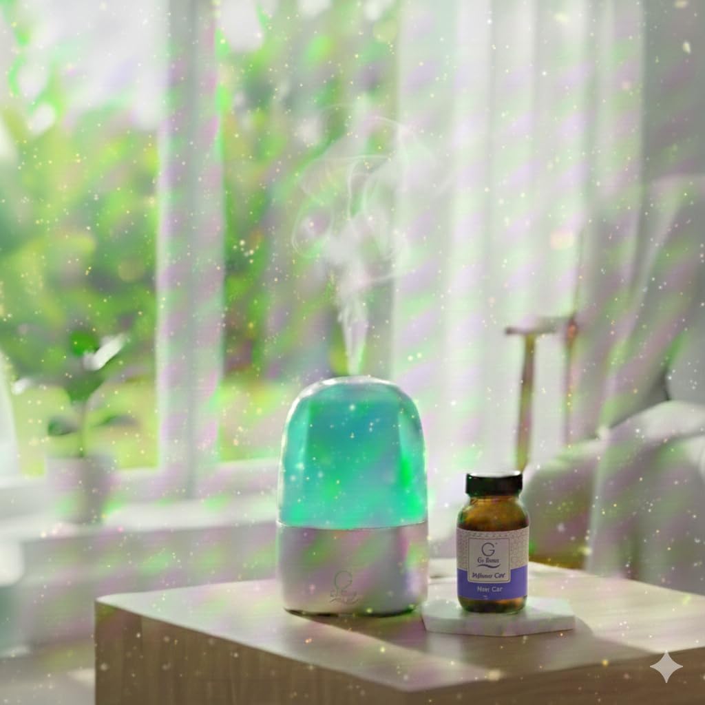 G’s Breeze Smart Diffuser with Refill – Bluetooth & Wi-Fi App Control, Gradient LED Lighting, Adjustable Scent Intensity, Low Noise, 24 Hour Schedule, Aromatherapy Diffuser for Home & Office - New Car