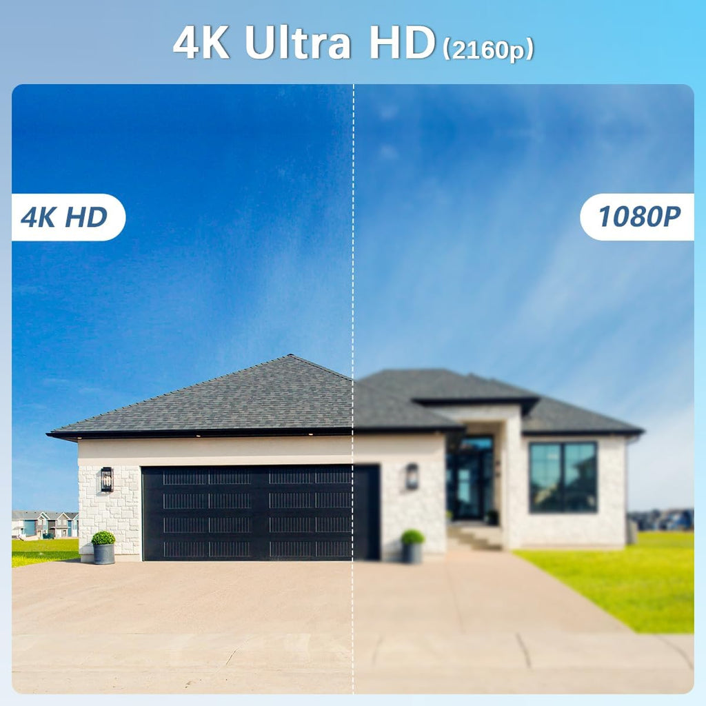 【130° Ultra Wide-Angle & 90 Days Storage】 Outdoor Wired Security Camera System, Wired Home Security Camera System, Home Video Surveillance System