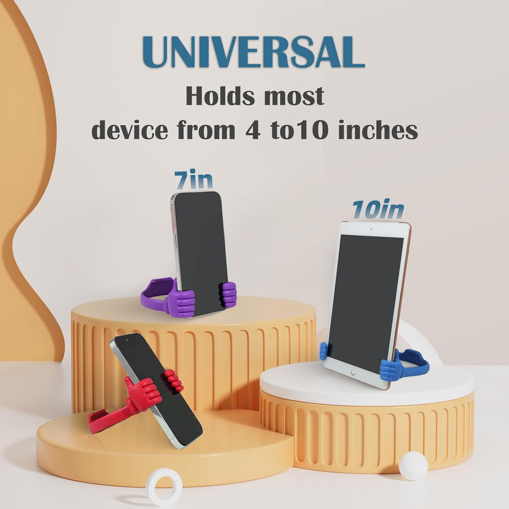 Honsky Cell Phone Stand Holder 2-Pack,Thumbs Up Lazy Phone Stand,Universal Adjustable Flexible Dock for All Phones & Tablets,Cute Stocking Stuffer Gift for Teen Girls,Dark Green/Light Yellow