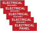 All Quality Basic Electrical Panel Sign - Fire Regulation Safety Compliance Sign Red - Medium (5 Pack)