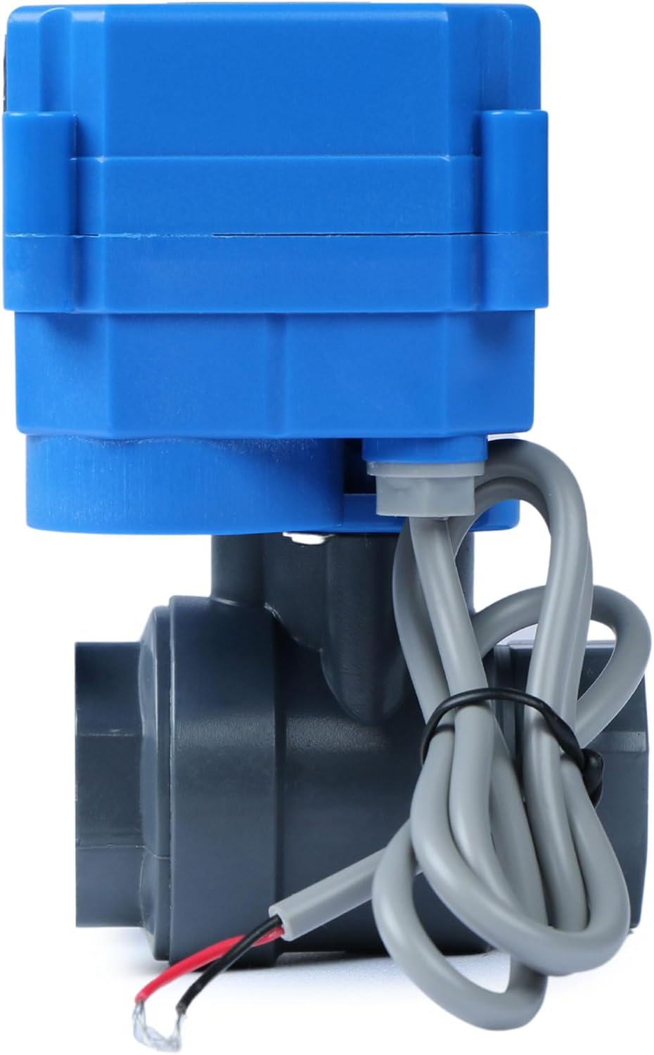 U.S. Solid 1/2 in UPVC Motorized Ball Valve - Plastic Electrical Ball Valve with Full Port, 2 Wire Auto Return, 9-36V AC/DC, Normally Closed