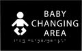 6" X4" Baby Changing Area Sign | Tactile Graphics Grade 2 Braille Text Baby Care Sign| ADA Compliant Wall Mount Plastic Restroom Sign for Hospital, Offices, Clinics and Apartments