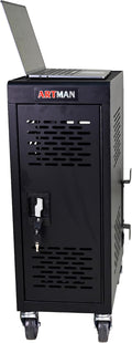 Laptop Charging Cart, Laptop Storage Cart with 16-Bay, Mobile Charging Cabinet for iPads up to 14", Chromebook Devices, Cord Management, Access Lock.School,Business.Black