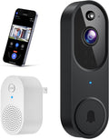 Wireless Wi-Fi Video Doorbell Camera with AI Motion Detection, 2 Way Audio, Night Vision, Cloud Storage, 2.4GHz Wi-Fi Only, Battery Powered