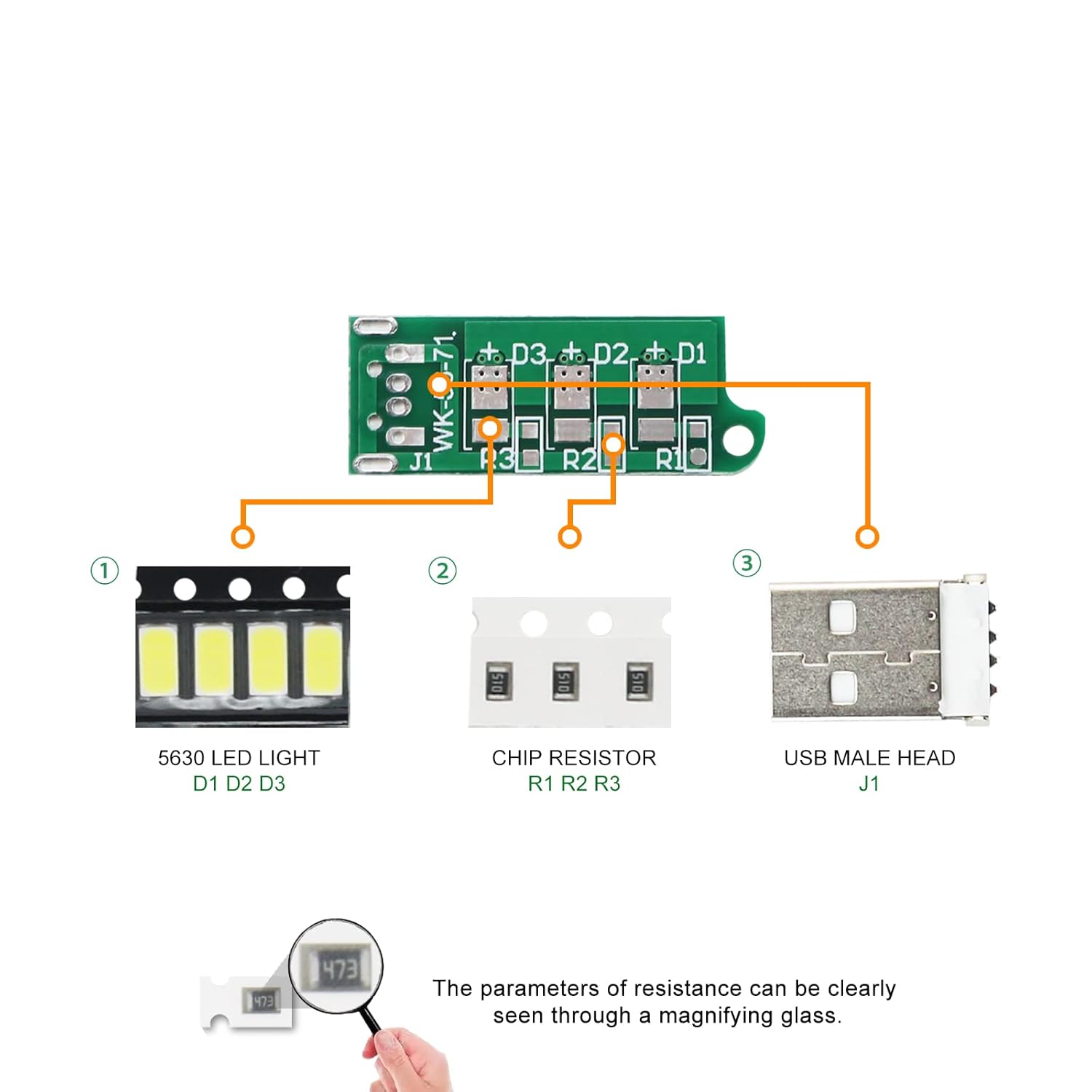 Soldering Practice Kit DIY USB LED Night Lamp SMD Electronics Projects Learn How to Solder(03USB03)