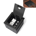 KYHSHJ Recessed Flat Hidden Socket Kit with 2 * 15A Receptacle，4.8A 1 USB-A Ports &1 USB-C Port+3-Port RJ45 Datacom Receptacle. Internal Height Adjustable，Corrosive Resistant Hardware,Black