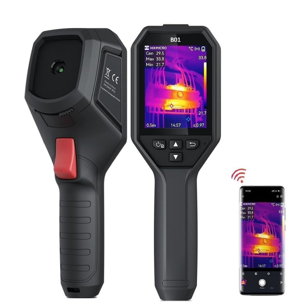 HIKMICRO B01 Thermal Camera, 320 x 240 Super IR Thermal Imaging Camera with WiFi, 3.2" LCD Screen, -4°F to 1022°F, 256 x 192 IR Resolution, 25Hz IR Camera with PC Analysis,FCC ID 2AXVM-HM-TP5XXXX