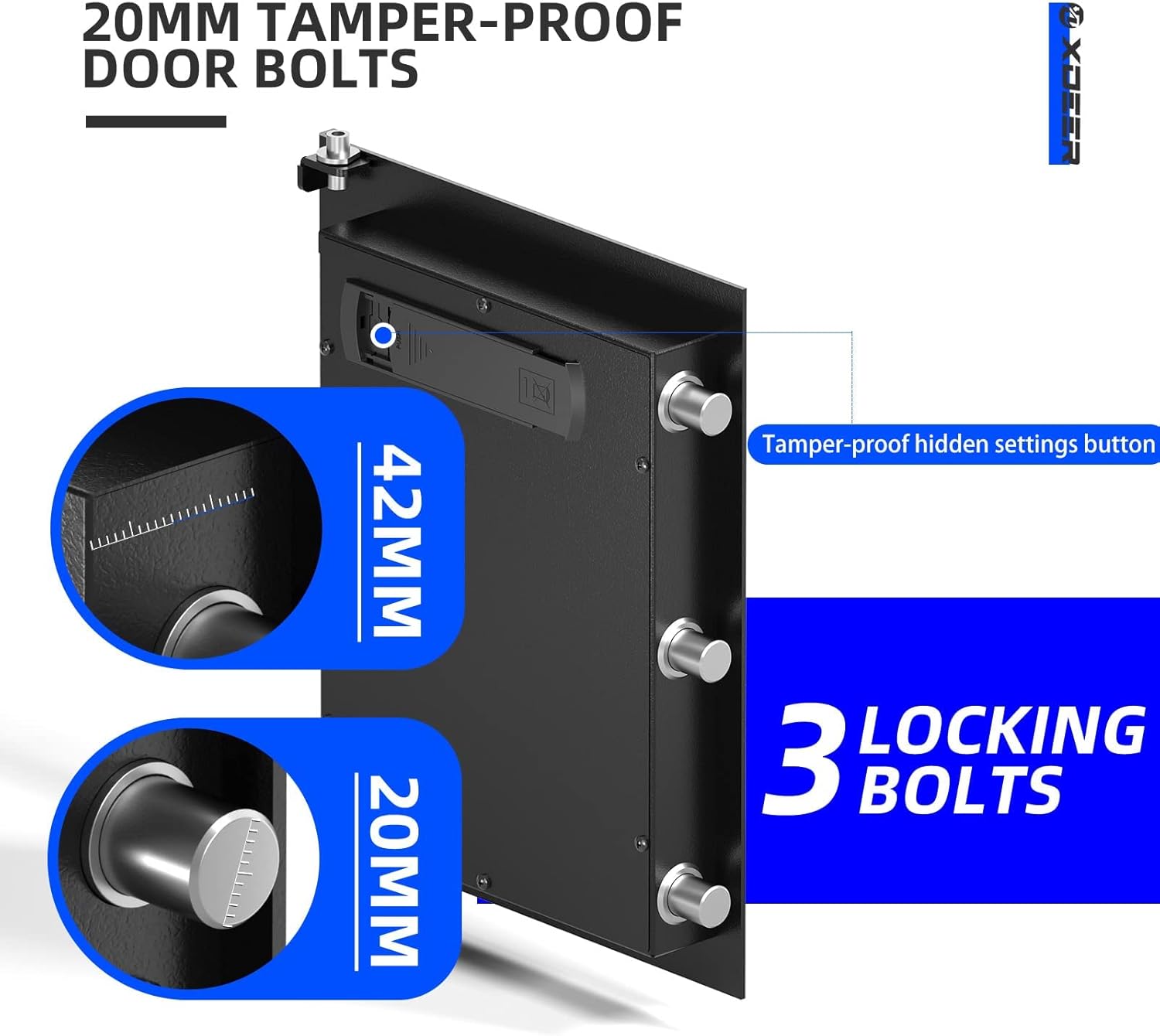 XDeer Biometric Safe Box with Fireproof Bag, Quick-Access Security Safe Box with Upgraded Fingerprint, Steel Handgun Safe Lock Box for Kid/Home/Office (1.69 Cu.Ft+ Bag)