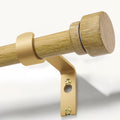 Natural Light Wood Grain Curtain Rods for Windows 72 to 144 Inches 1" Diameter Heavy Duty Window Curtain Rod Adjustable with Solid Finials for Living Room Bedroom Kitchen Farmhouse Outdoor