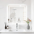 24X24 LED Bathroom Mirror with Lights, Anti-Fog, Backlit + Front Lit (CRI>90), Lighted Bathroom Vanity Mirror for Wall, Memory Function, Dimmable, Tempered Glass, Shatter-Proof
