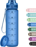 32oz Water Bottle with Time Marker, Motivational Drinking Bottle with Strap, BPA-Free Leak-Proof, Encouraging Water Bottle Time to Drink Water for Gym School Office Travel