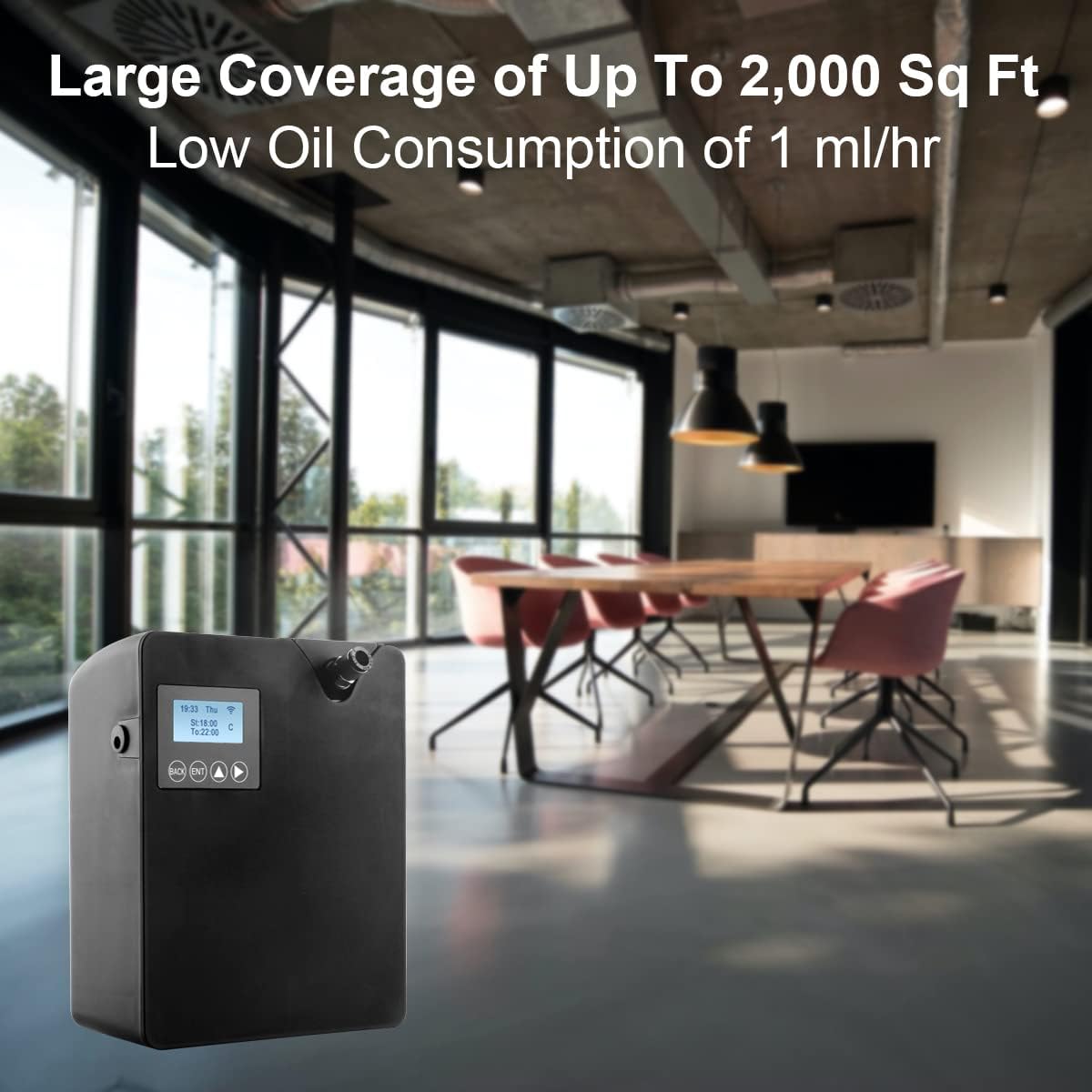 Smart Scent Air Machine with Professional Cold-Air Diffusion Technology for Home, Waterless Essential Oil Diffuser 300ml, HVAC Oils Large Room, Business, Office, Spa Room (Black)