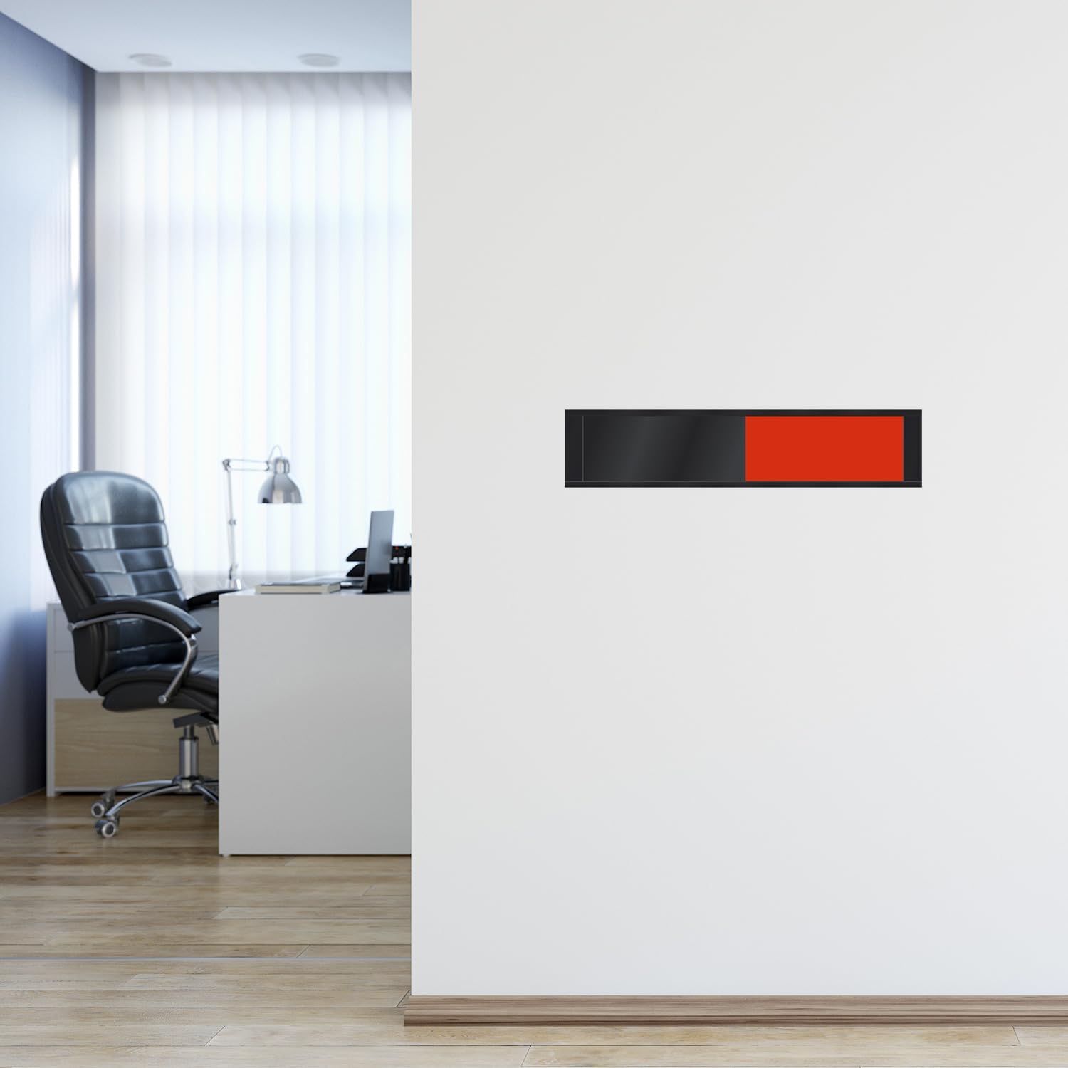 SmartSign Blank Slider Sign (Red/Green), 2.25" x 10", 60 mil Plastic Plate in Aluminum Frame with Foam Adhesive Backing, Privacy Slide Door Indicator - for Office, Workplace, Conference Room, USA-Made