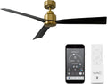 WAC F-003-SB/MB Clean 52" Outdoor Ceiling Fan with Remote, Soft Brass Matte Black