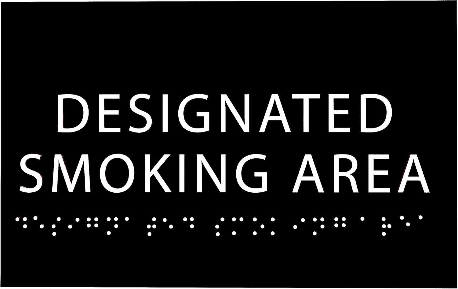 6" X4" Designated Smoking Area Sign - ADA Compliant Tactile Graphics Grade 2 Braille Text | Smoking Permitted Wall Signs for Offices, Private Businesses, Schools, and Restaurants