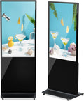 HLEC 43'' Indoor Floor-Standing Digital Signage Interactive Display, 4K NonTouch-Screen Advertising Display LCD Kiosk, Commercial Android Smart System, CMS Software, HDMI/USB Input＆Out/WiFi(4+64G)