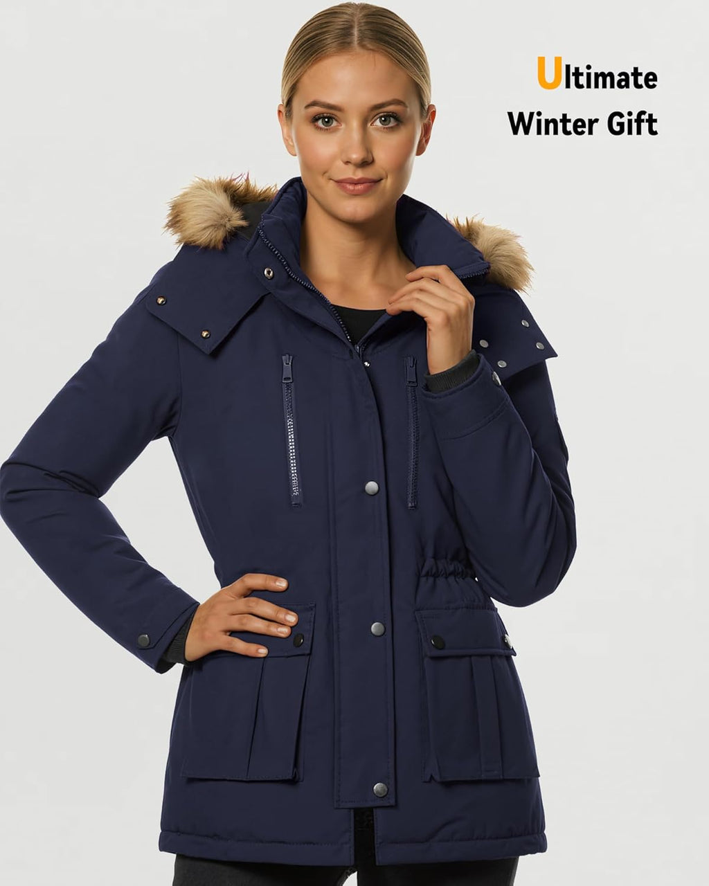 Graphene Heated Jacket for Women with Large Capacity Battery Pack Waterproof Windproof