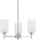 Doraimi Lighting 3 Light Chandelier Frosted Glass Shade Classic Style Ceiling Pendant Light Fixture Brushed Nickel Finish for Meeting Room Dining Room Over Table Living Room