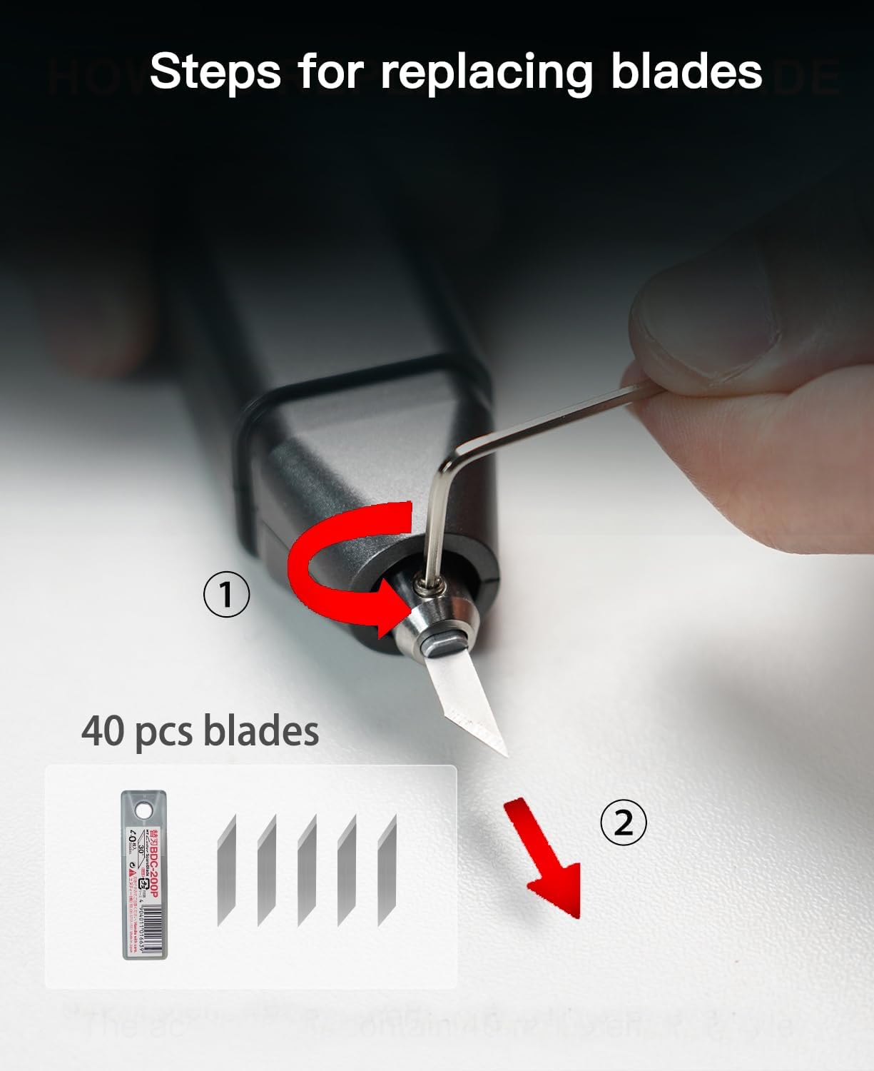 Ultrasonic Knife Cutter, Multifunctional Plastic Cutting Tool with 40 Pcs Replacement Blades,Operates only When plugged in No Battery Needed