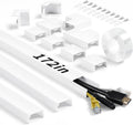 Wall Cable Hider to 3-4 Wires, LZEOY 172in Cord Hider for Wall Mount TV, White Cord Covers for Wires on Wall, Wall Cord Cover Wire Covers for Cords, Large Cable Management Kit 11xL15.7in W1.18inH0.6in