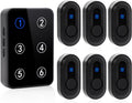 Wireless Caregiver Pager Call Button Nurse Call System 500Ft Range with LED Number Display for Elderly/Patient/Disabled at Home/Hospital/Clinic(6 Waterproof Call Button & 1 Receiver)