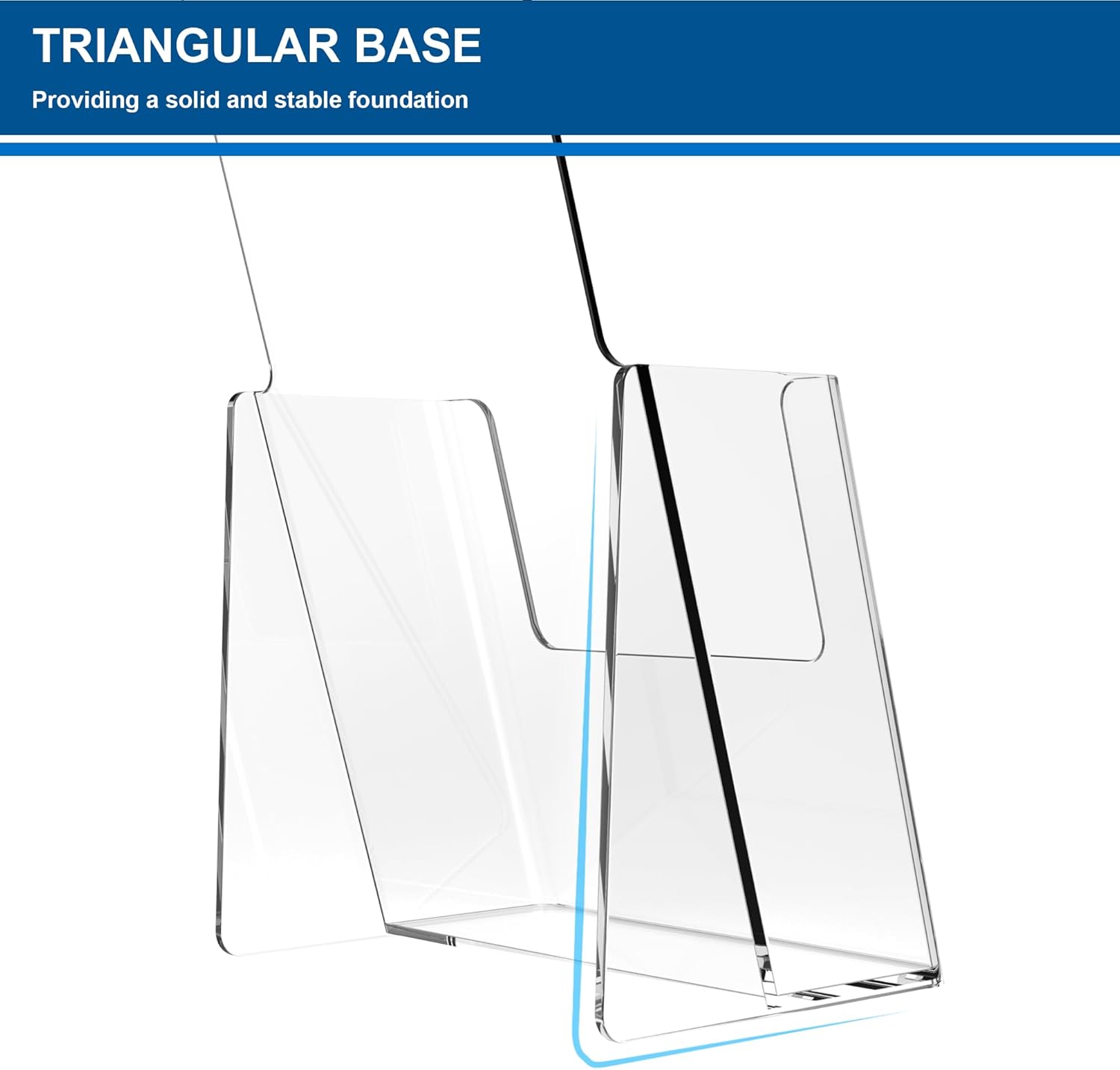 Brochure Holder 4x9 Inch Acrylic Literature Holders Clear Plastic Flyer Display Stand Countertop Use Pamphlet Holder Multi Purpose Organizer for Office, Lobby, Hotels, Trade Shows, 2 Pack